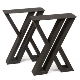 16" Double Z Metal Coffee Table Leg Set (2) - Black - Kingma Lumber