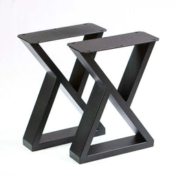 16" Z Metal Coffee Table Leg Set (2) - Black - Kingma Lumber