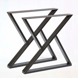 28" Z Metal Dining Table Leg Set (2) - Black - Kingma Lumber