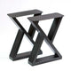 16" Z Metal Coffee Table Leg Set (2) - Black - Kingma Lumber