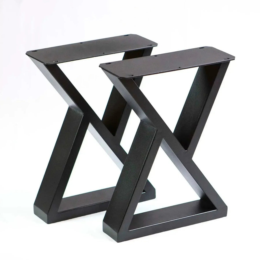 16" Z Metal Coffee Table Leg Set (2) - Black - Kingma Lumber