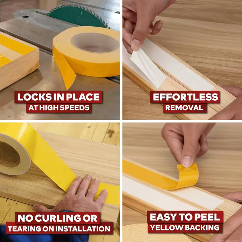Double Sided Woodworking Tape 1" x 164ft | Heavy Duty, Residue-Free Template Tape (2.5cm x 50m)