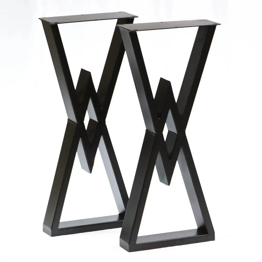 28" Diamond Metal Console Table Leg Set (2) - Black - Kingma Lumber