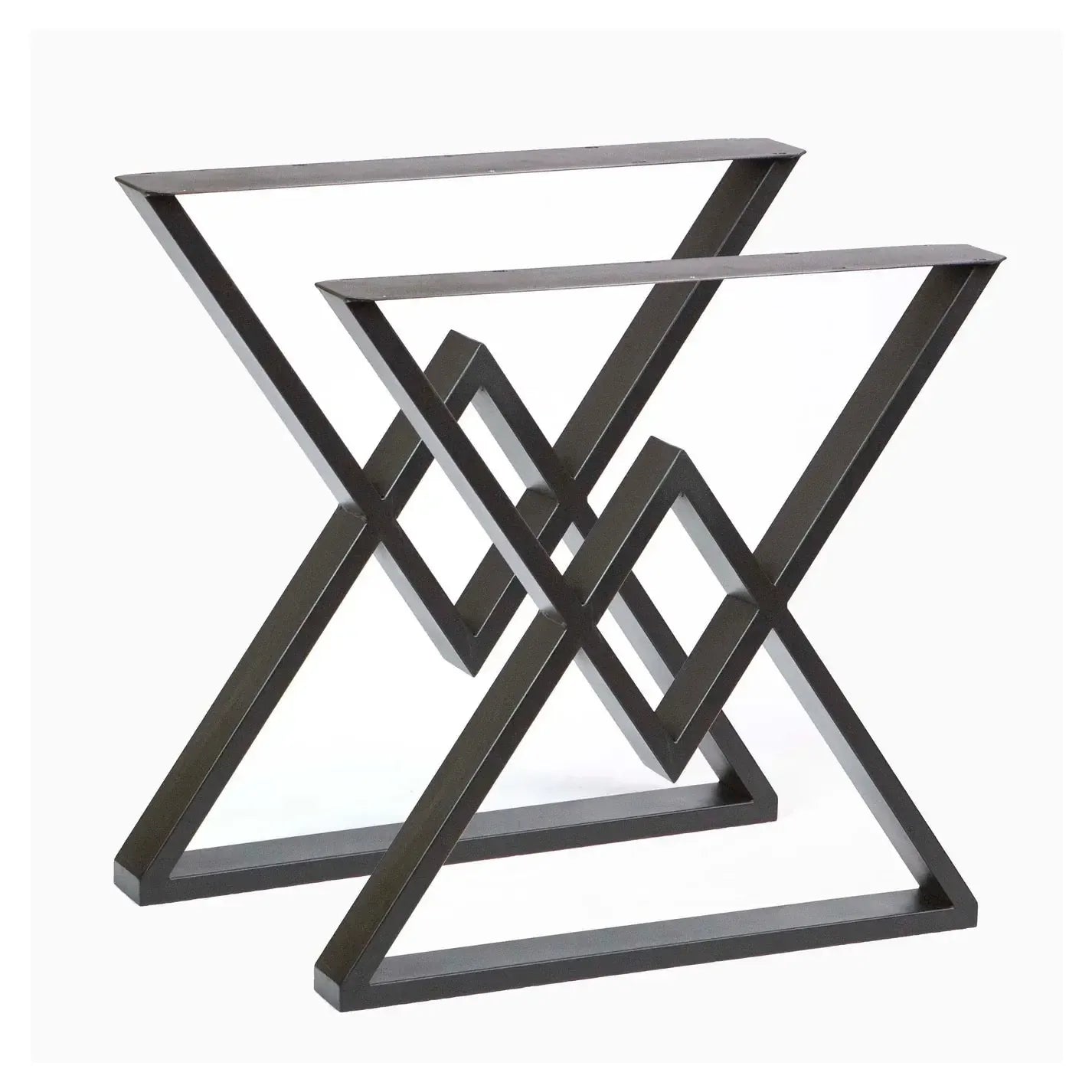 28" Diamond Metal Dining Table Leg Set (2) - Black - Kingma Lumber