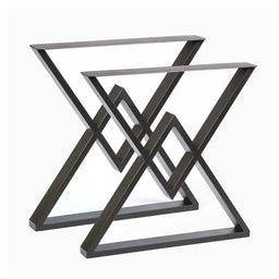 28" Diamond Metal Dining Table Leg Set (2) - Black - Kingma Lumber