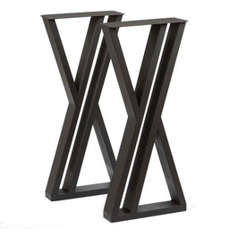 28" Double Z Metal Console Table Leg Set (2) - Black - Kingma Lumber