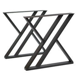 28" Double Z Metal Dining Table Leg Set (2) - Black - Kingma Lumber