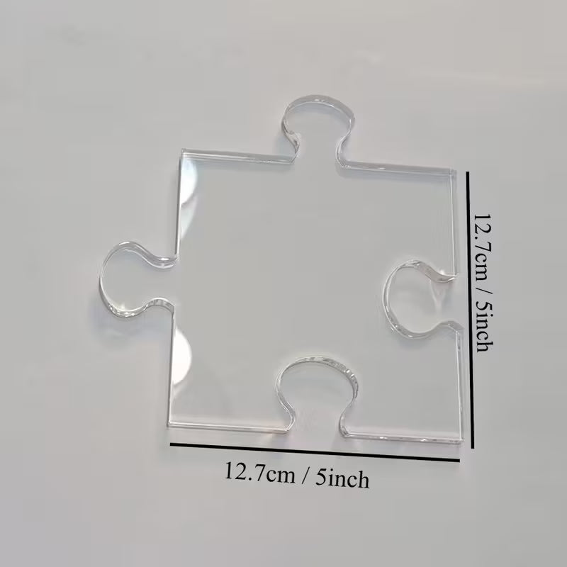 Acrylic Puzzle Piece Router Template Set – Precision Woodworking Routing & Milling Guide (2pcs)