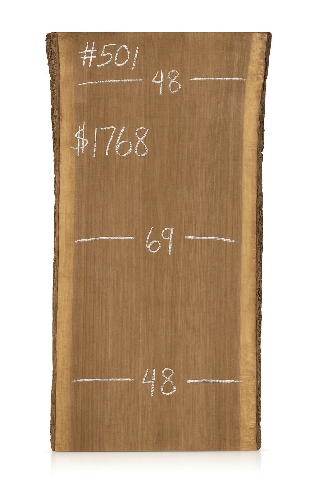 501 – Walnut Live Edge Slab 3” Thick, 48” x 69” – Edmonton Lumber - Kingma Lumber