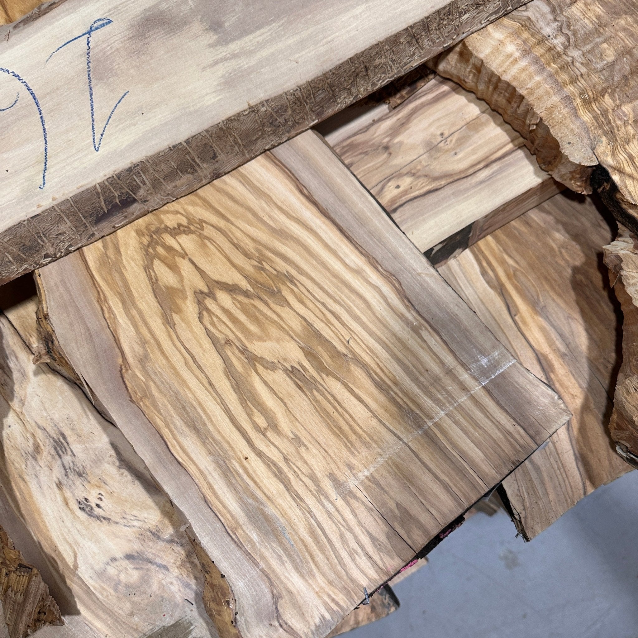 5/4 Olivewood Live Edge Flat Rate 30 - 45” Long and 7 - 11” Wide - Kingma Lumber