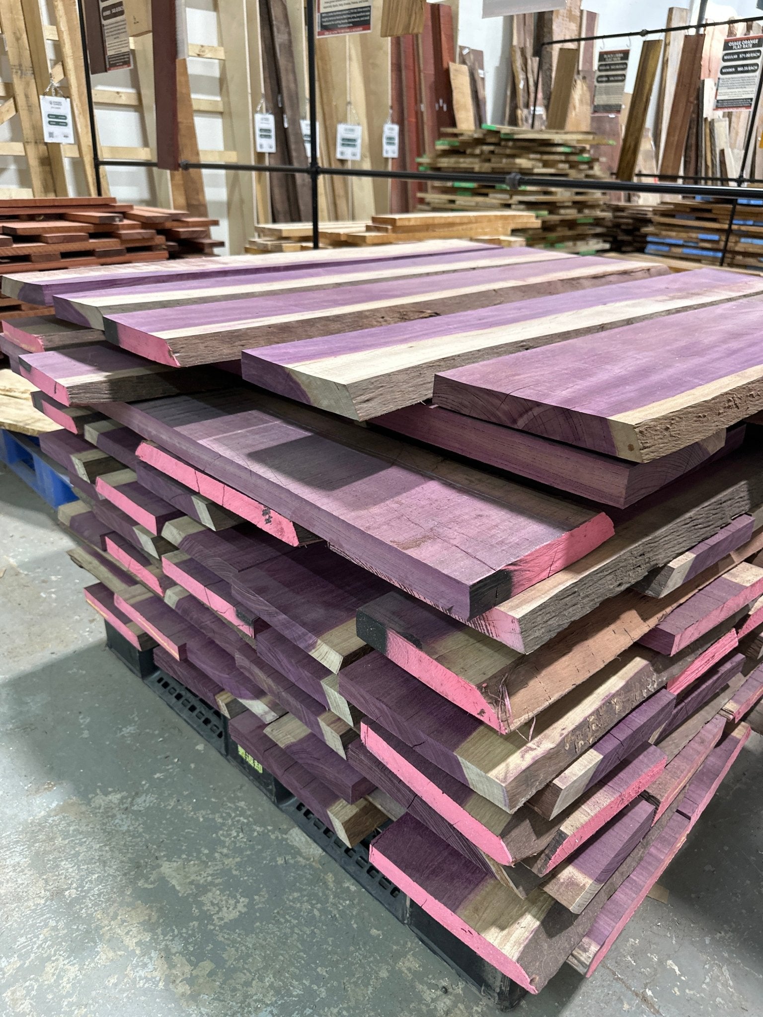 5/4 Purple Heart Live Edge Full length (8') - Rough Sawn Lumber - Kingma Lumber Edmonton