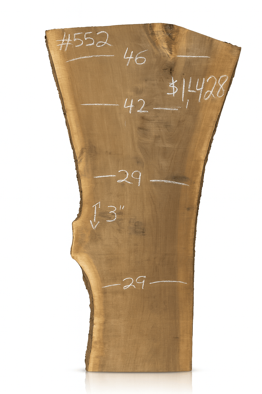 552 – Walnut Live Edge Slab 3” Thick, 46” x 75” – Edmonton Lumber - Kingma Lumber