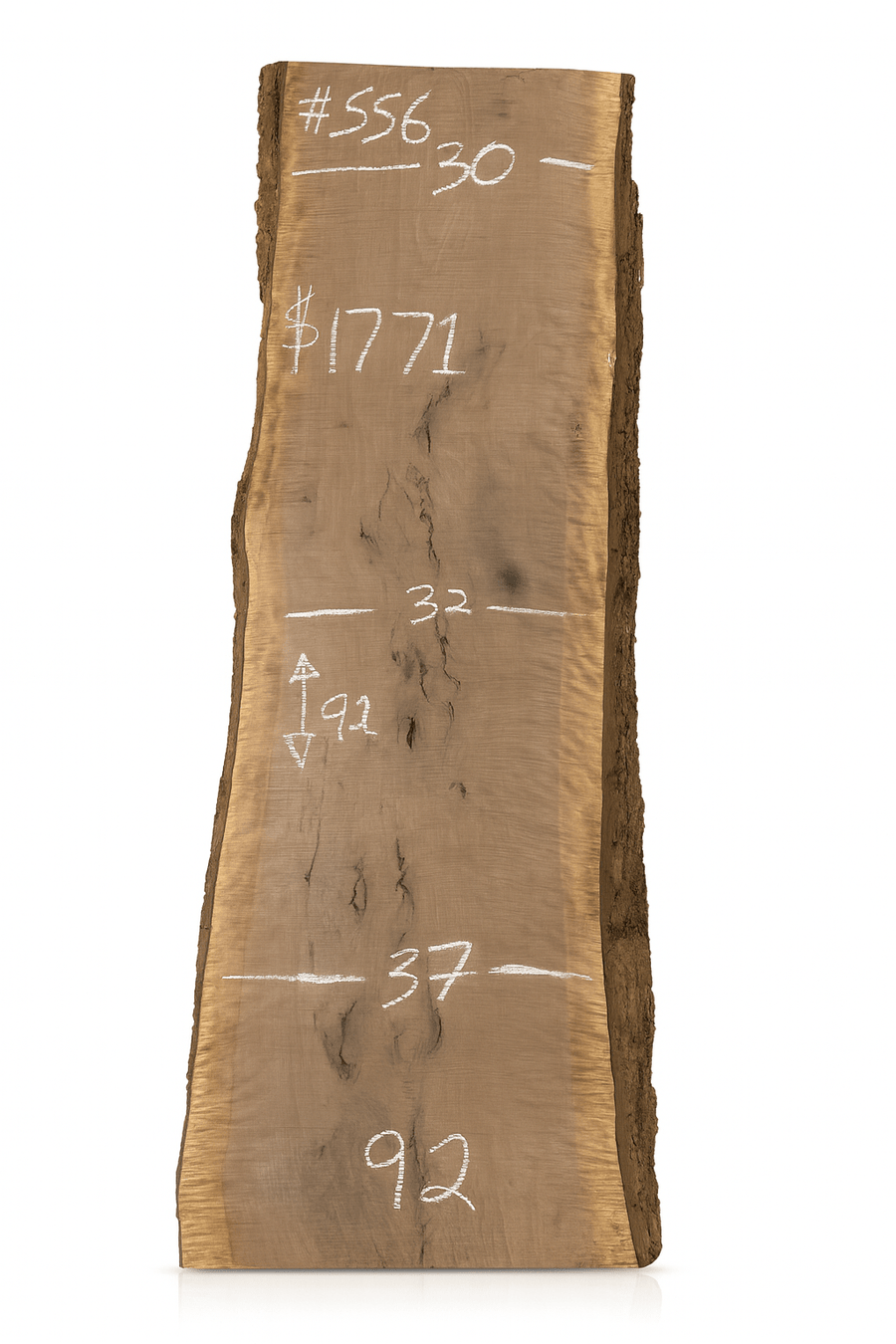 556 – Walnut Live Edge Slab 3.5” Thick, 37” x 92” – Edmonton Lumber - Kingma Lumber