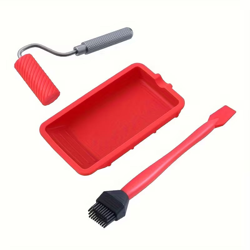 Woodworking Glue Spreader Set – Roller, Flat Scraper & Silicone Glue Tray for Wood Glue Ups