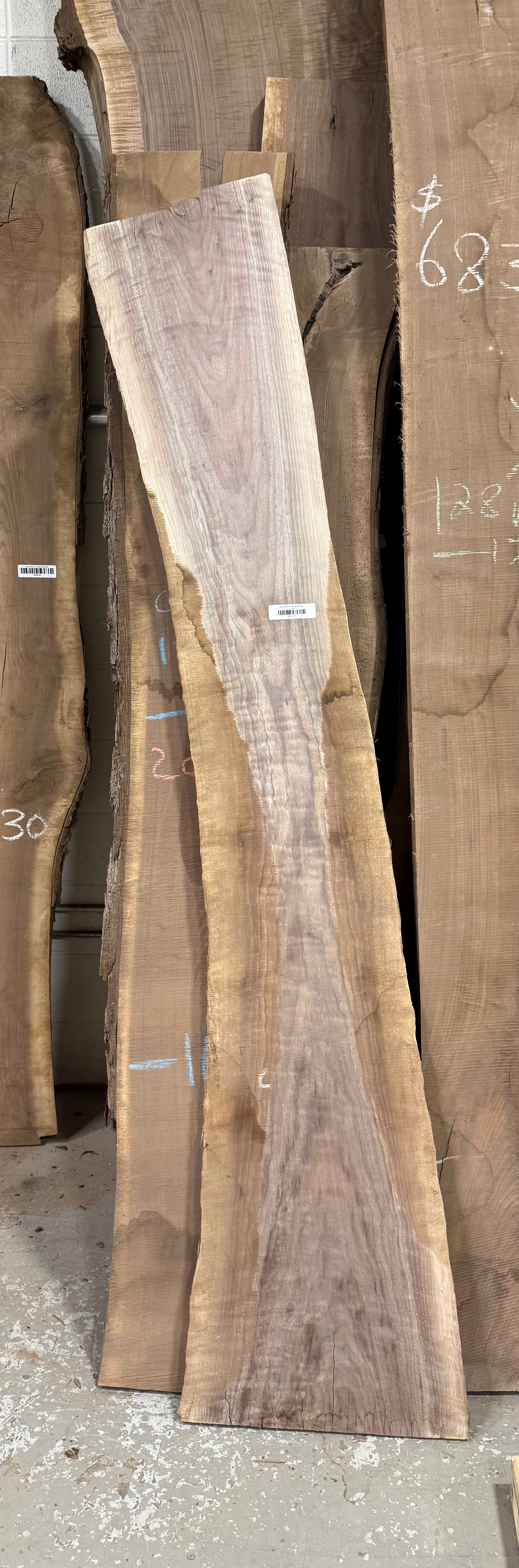 Black Walnut Live Edge Slab Curly BW25