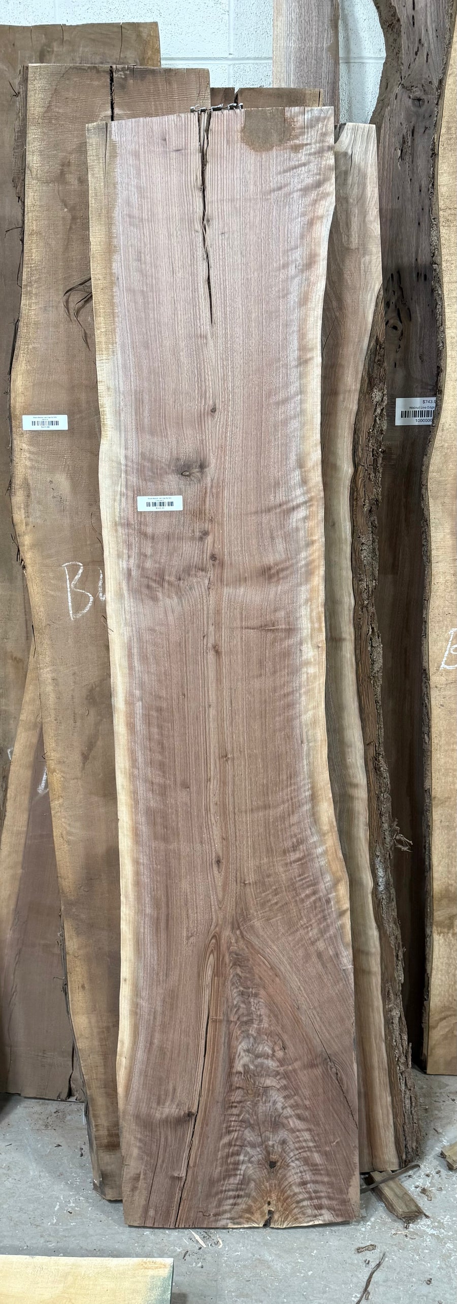 Black Walnut Live Edge Slab Curly BW26