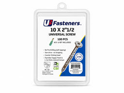 U2 Universal Stainless 316 Cedar Screw Handy Pack 10 x 2-1/2" -  (100 pcs)
