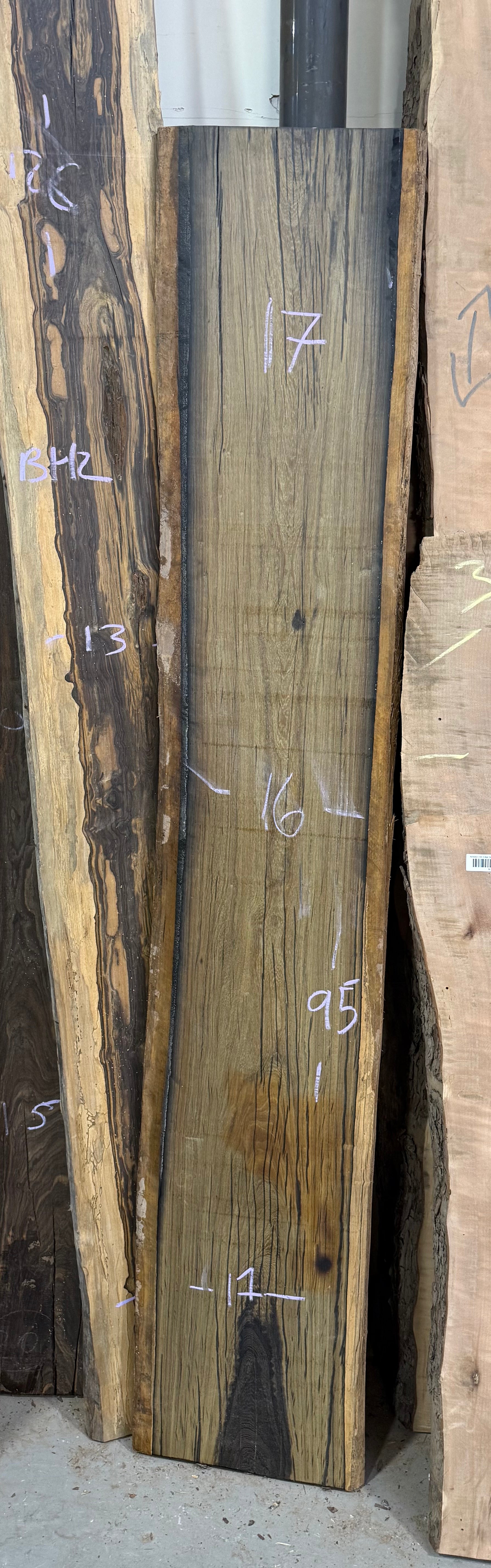 Black Heart Live Edge Slab BH02 16-17"x95"x2.25"