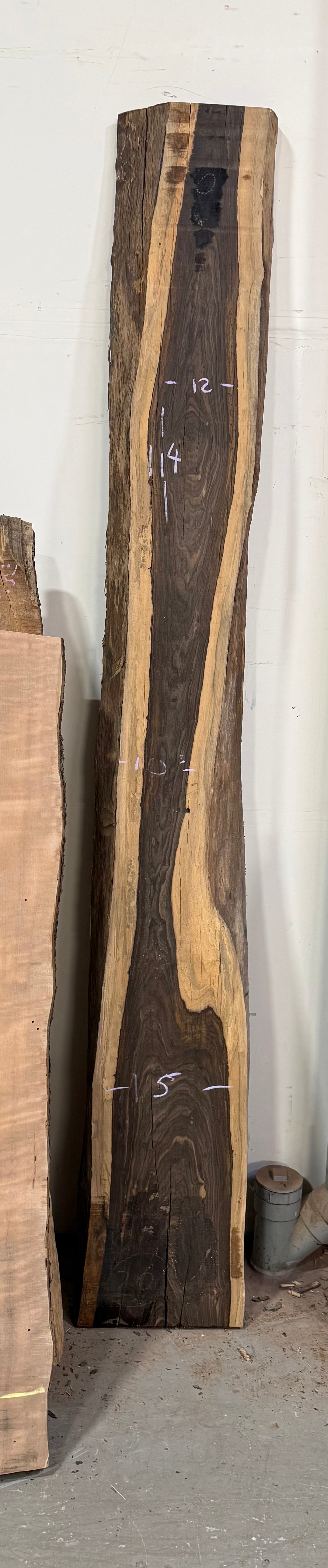 Black Heart Live Edge Slab BH04 12-15"x114"x3.5"