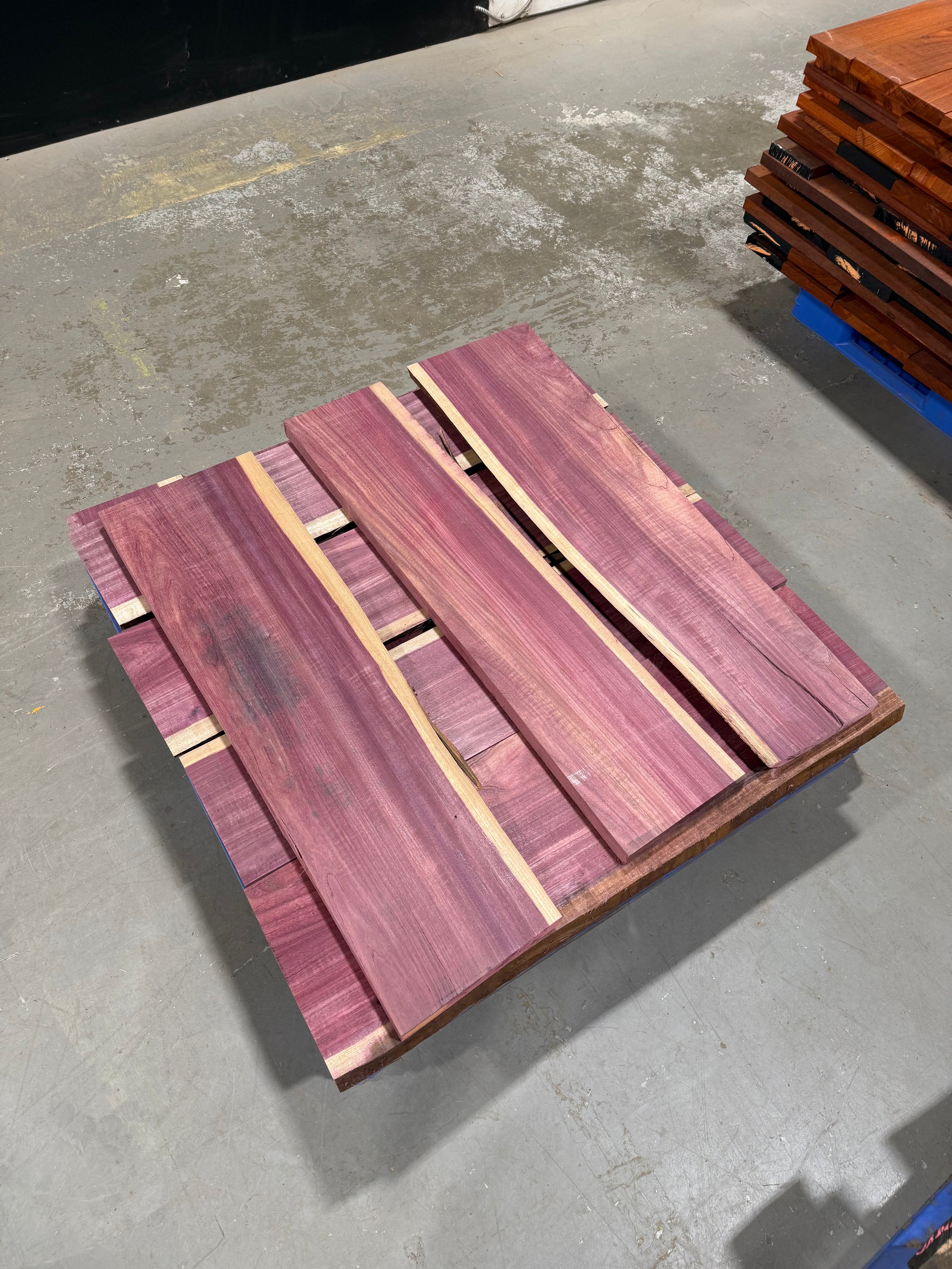 5/4 Purple Heart Live Edge Flat Rate 40”L  x 7-10” wide