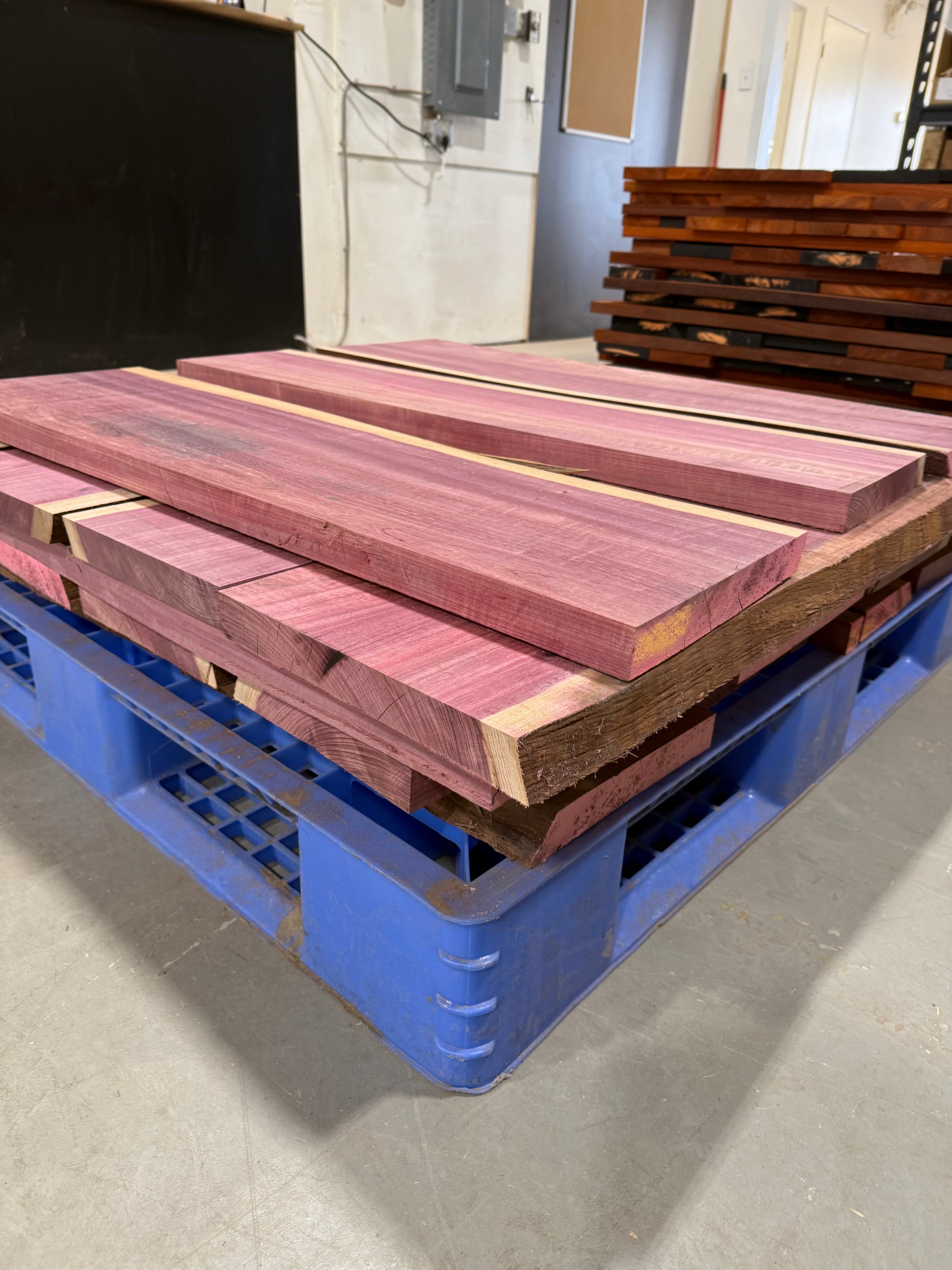 5/4 Purple Heart Live Edge Flat Rate 40”L  x 7-10” wide