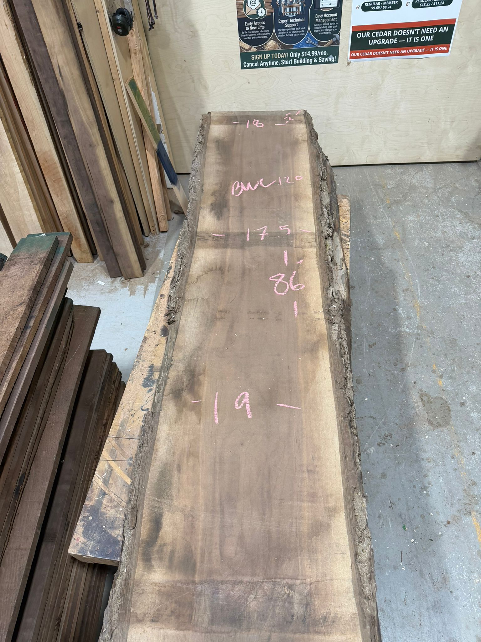 Black Walnut Live Edge Slab Bookmatch BWC120