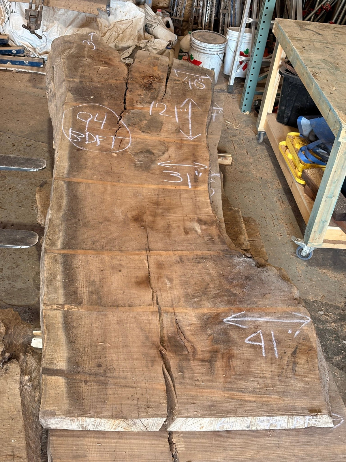 Big Leaf Maple Live Edge BLM21 31-41x121x3 - Live Edge Slab - Kingma Lumber Edmonton