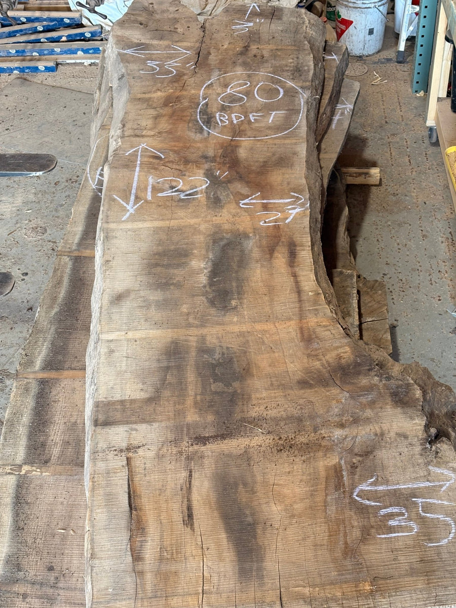 Big Leaf Maple Live Edge BLM22 27-35x122x3 - Live Edge Slab - Kingma Lumber Edmonton