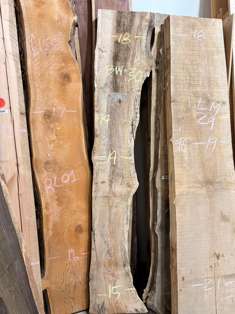 Big Leaf Maple Live Edge BLM30 14-18x99x3 - Live Edge Slab - Kingma Lumber Edmonton