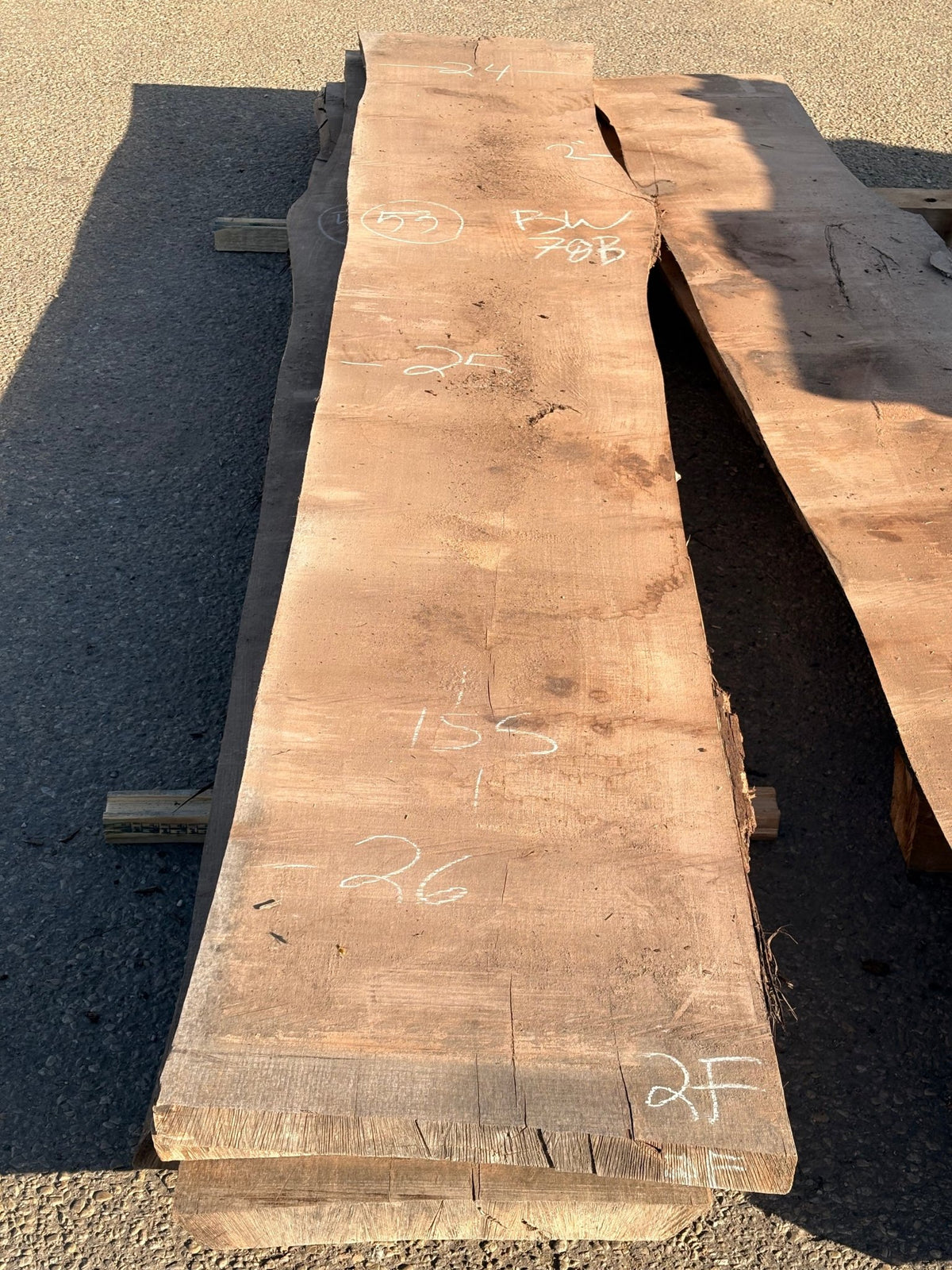 Black Walnut Live Edge Slab Bookmatch BWC78B (23-26x155x2.5) - Kingma Lumber Edmonton