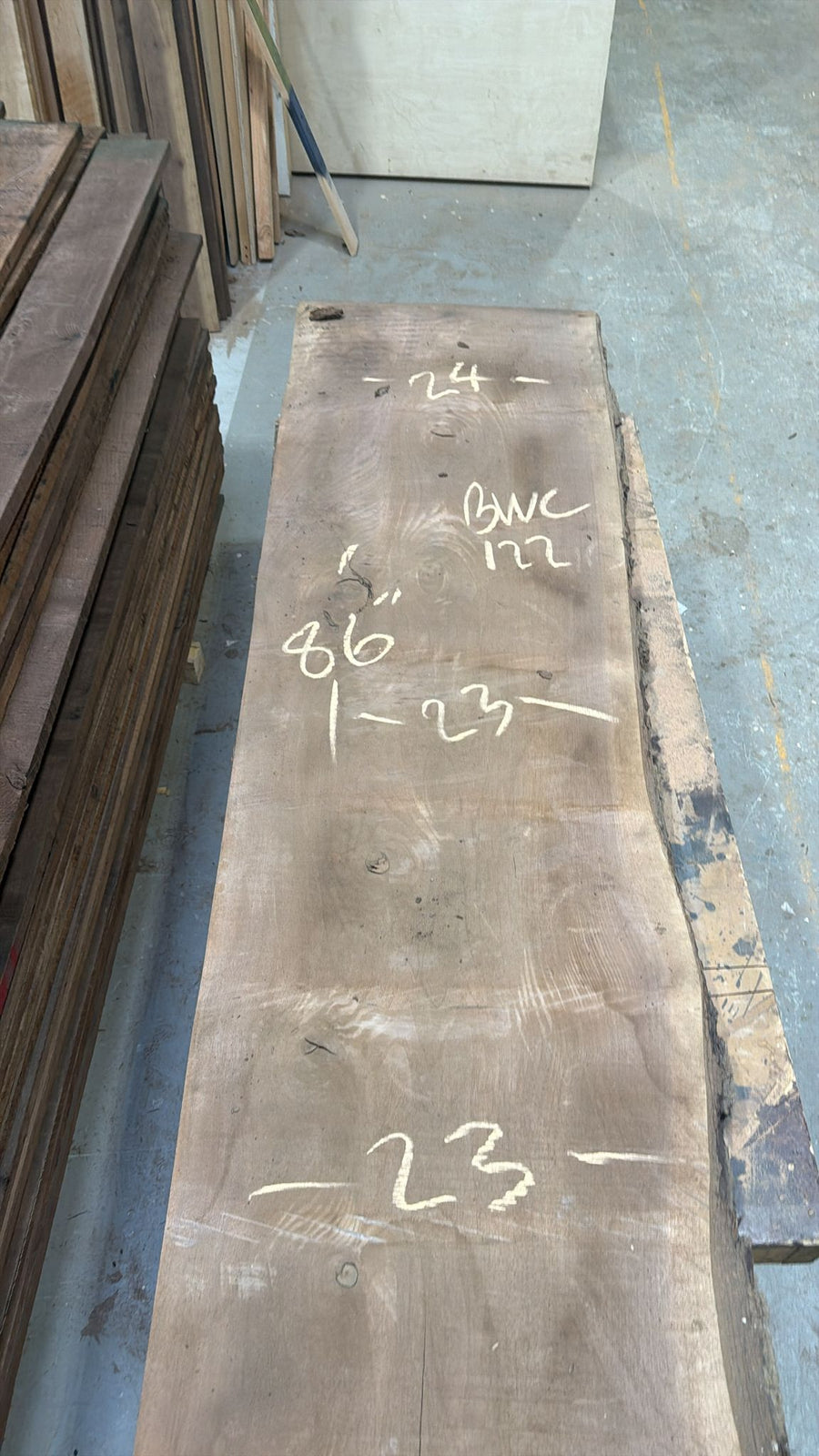 Black Walnut Live Edge Slab BWC122 - Kingma Lumber Edmonton