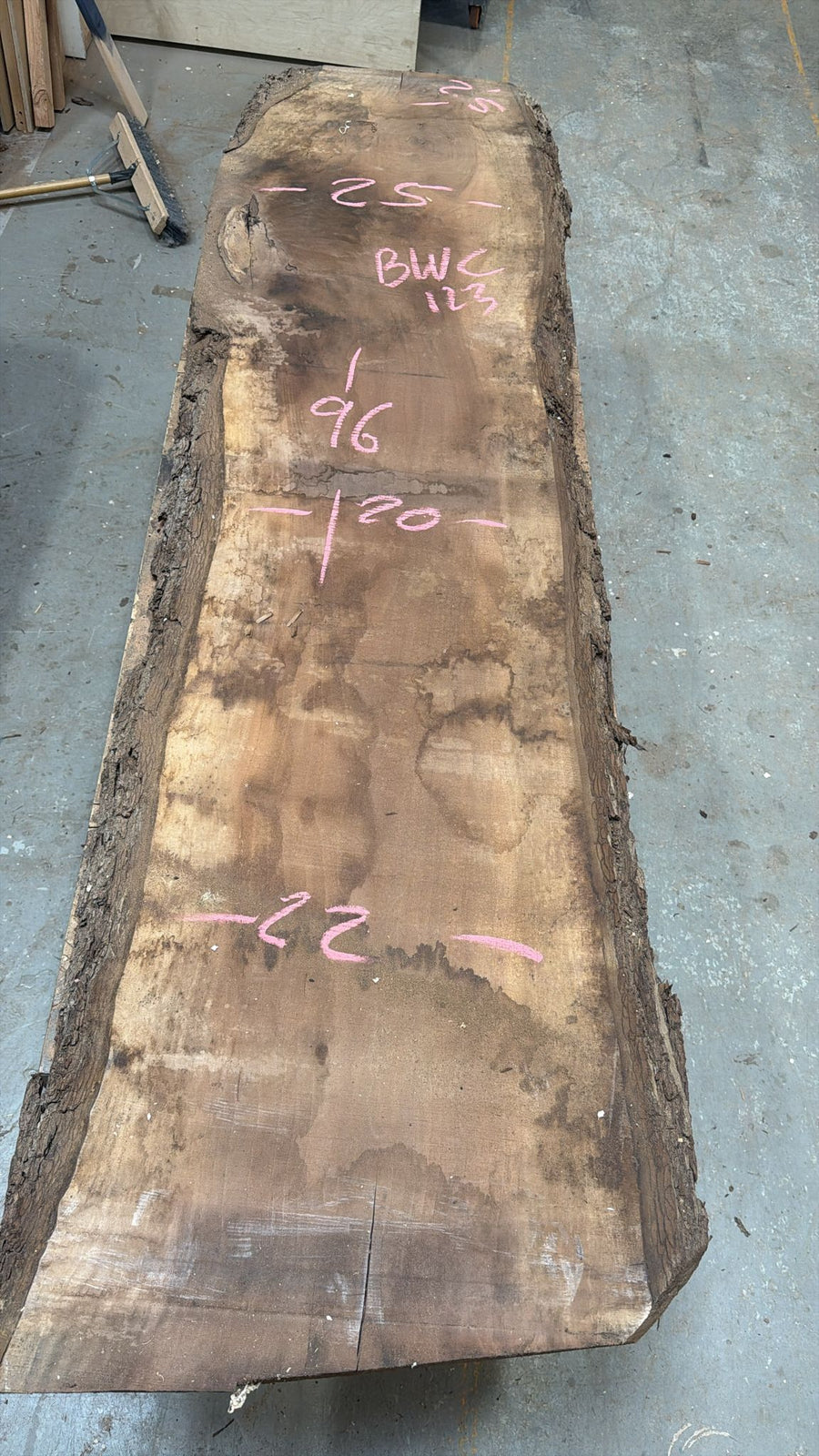 Black Walnut Live Edge Slab BWC123 - Kingma Lumber Edmonton