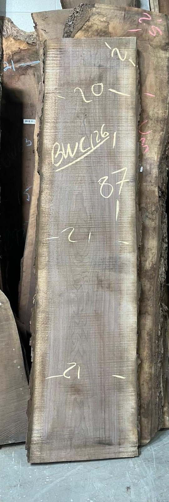 Black Walnut Live Edge Slab BWC126 - Kingma Lumber Edmonton