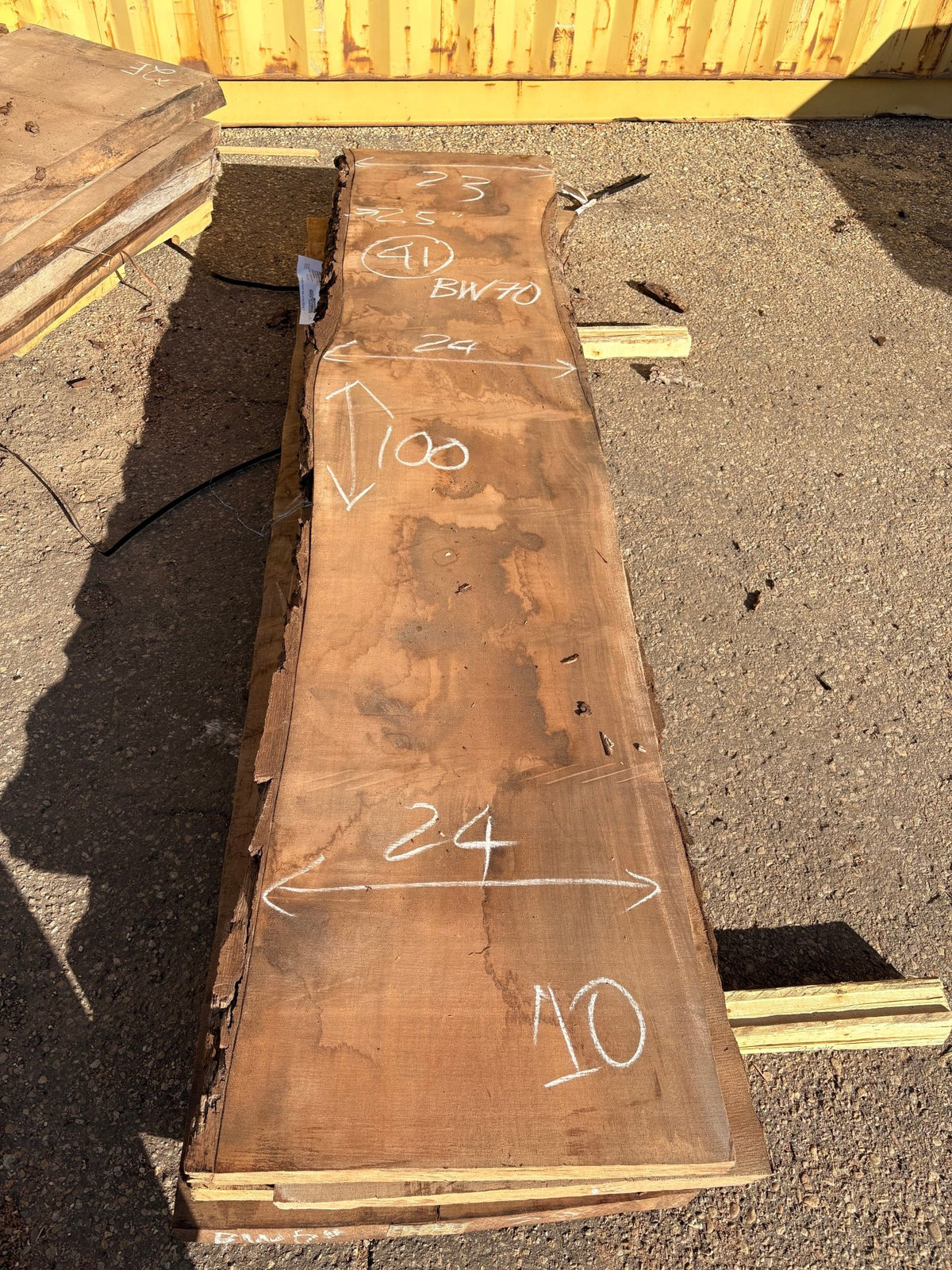 Black Walnut Live Edge Slab BWC70 (24x100x2.5) - Kingma Lumber Edmonton