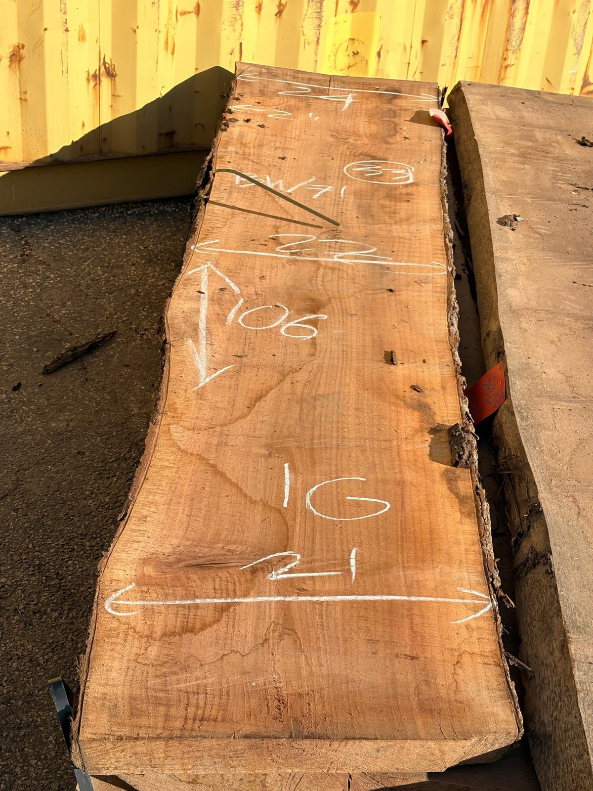 Black Walnut Live Edge Slab BWC71 (21-24x106x2) - Kingma Lumber Edmonton