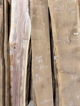 Black Walnut Live Edge Slab BWC86 (12-16x92x2) - Kingma Lumber Edmonton