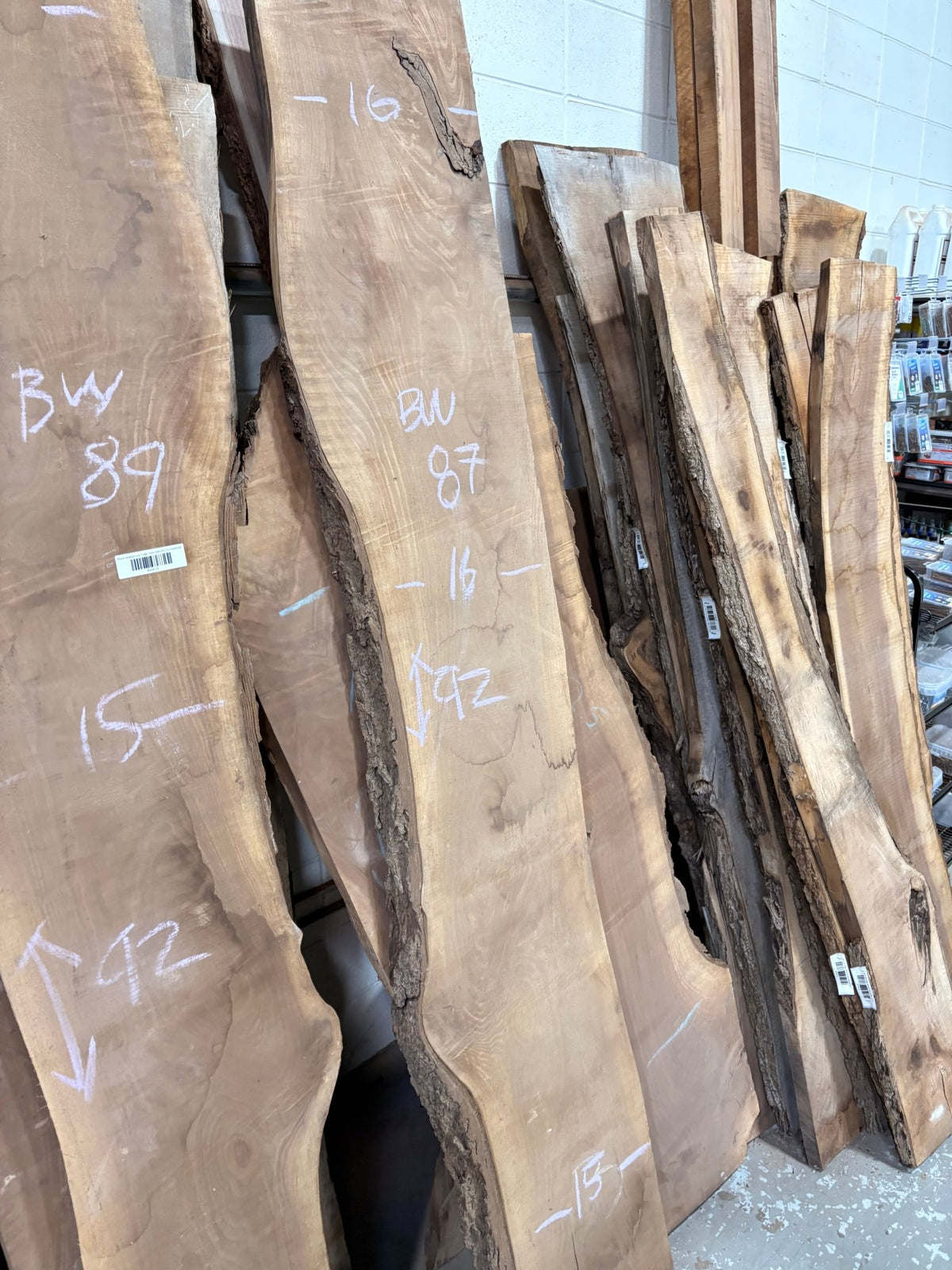 Black Walnut Live Edge Slab BWC87 (15-16x92x2) - Kingma Lumber Edmonton