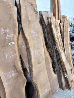 Black Walnut Live Edge Slab BWC87 (15-16x92x2) - Kingma Lumber Edmonton