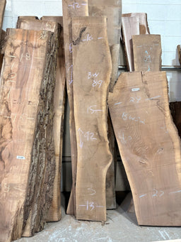 Black Walnut Live Edge Slab BWC89 (13-16x92x2) - Kingma Lumber Edmonton