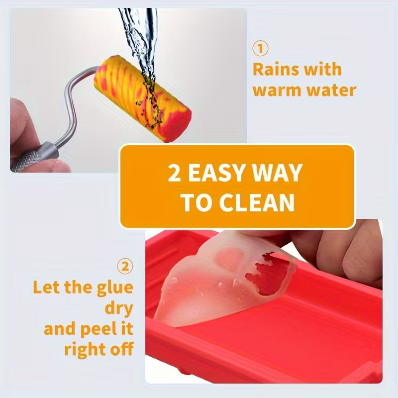 Woodworking Glue Spreader Set – Roller, Flat Scraper & Silicone Glue Tray for Wood Glue Ups