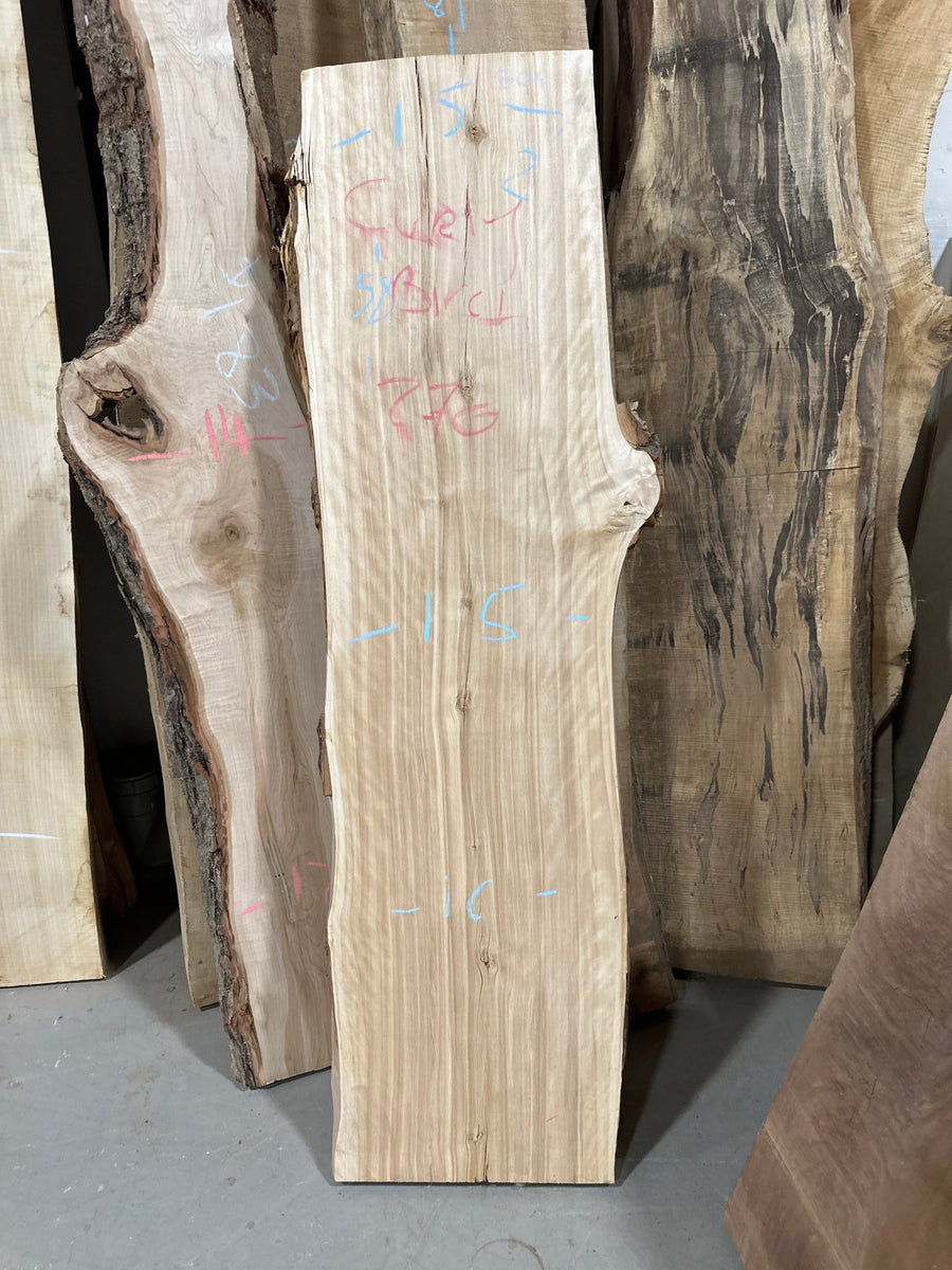 Curly Birch Live Edge Slab (B01) - Kingma Lumber