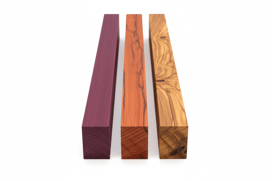 Exotic Hardwood Cutting Board Pack - 18" Purple Heart, Padauk & Olive Wood - Kingma Lumber