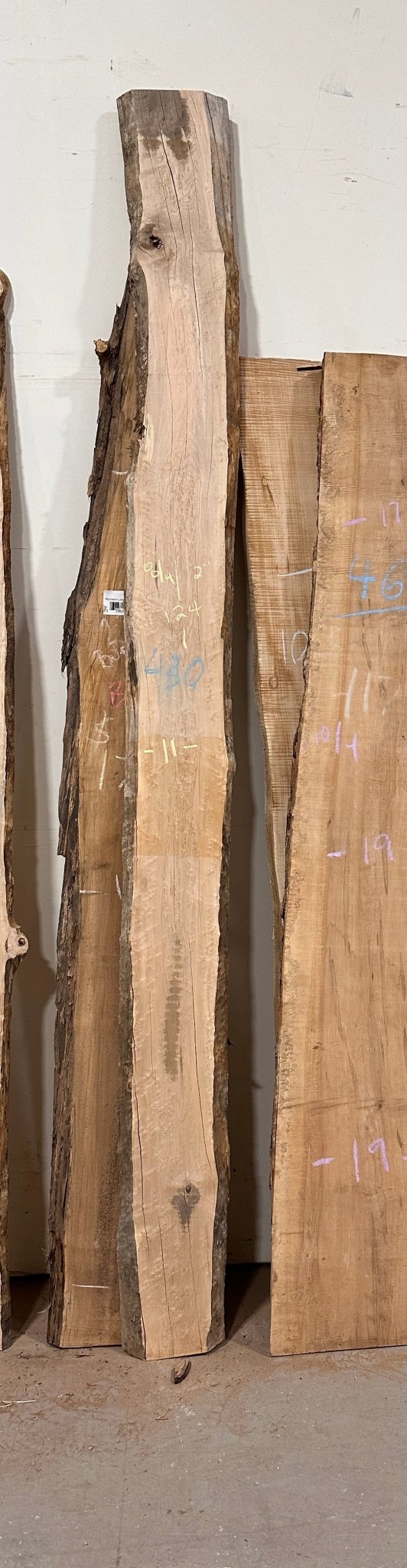 Live Edge Birdseye Maple Slab HM122, 11" Wide, 124" Tall, 8/4" (2" Thick) - Kingma Lumber
