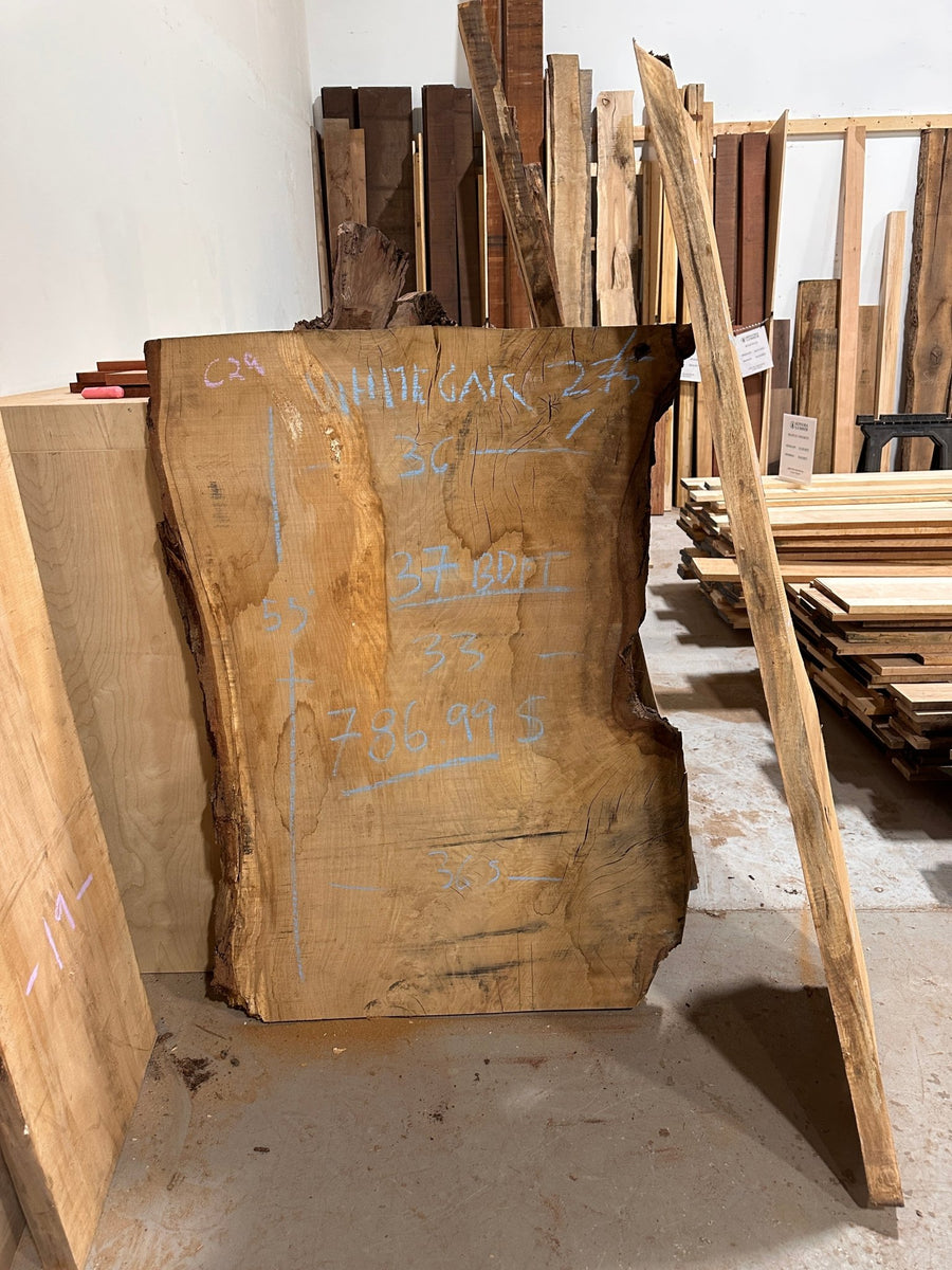 Live Edge White Oak Slab (C29) - Kingma Lumber