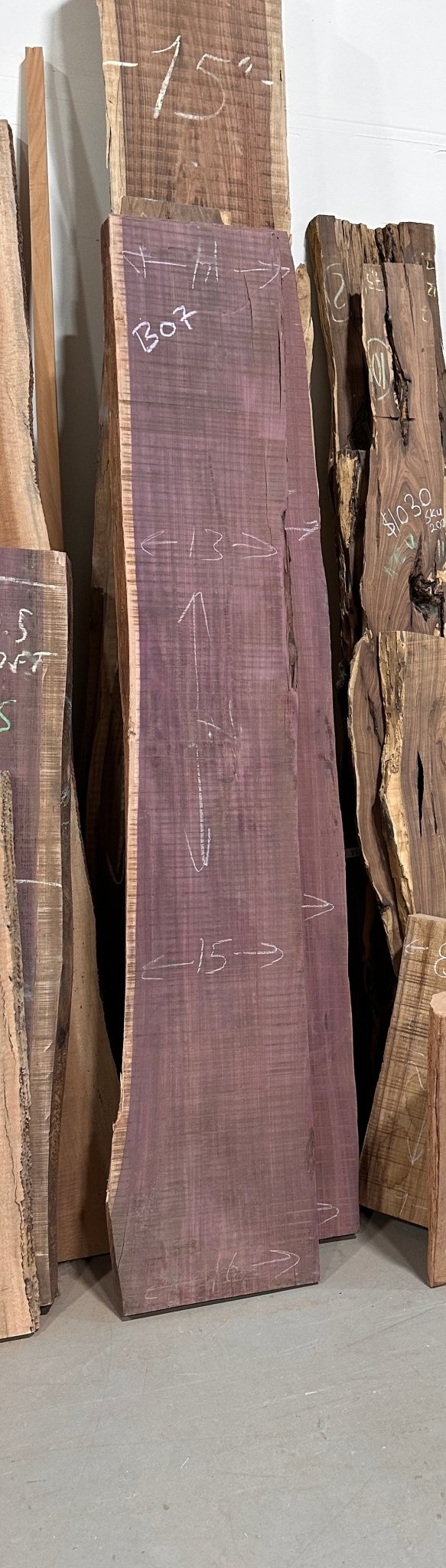Purple Heart Live Edge Slab (B07) - Kingma Lumber