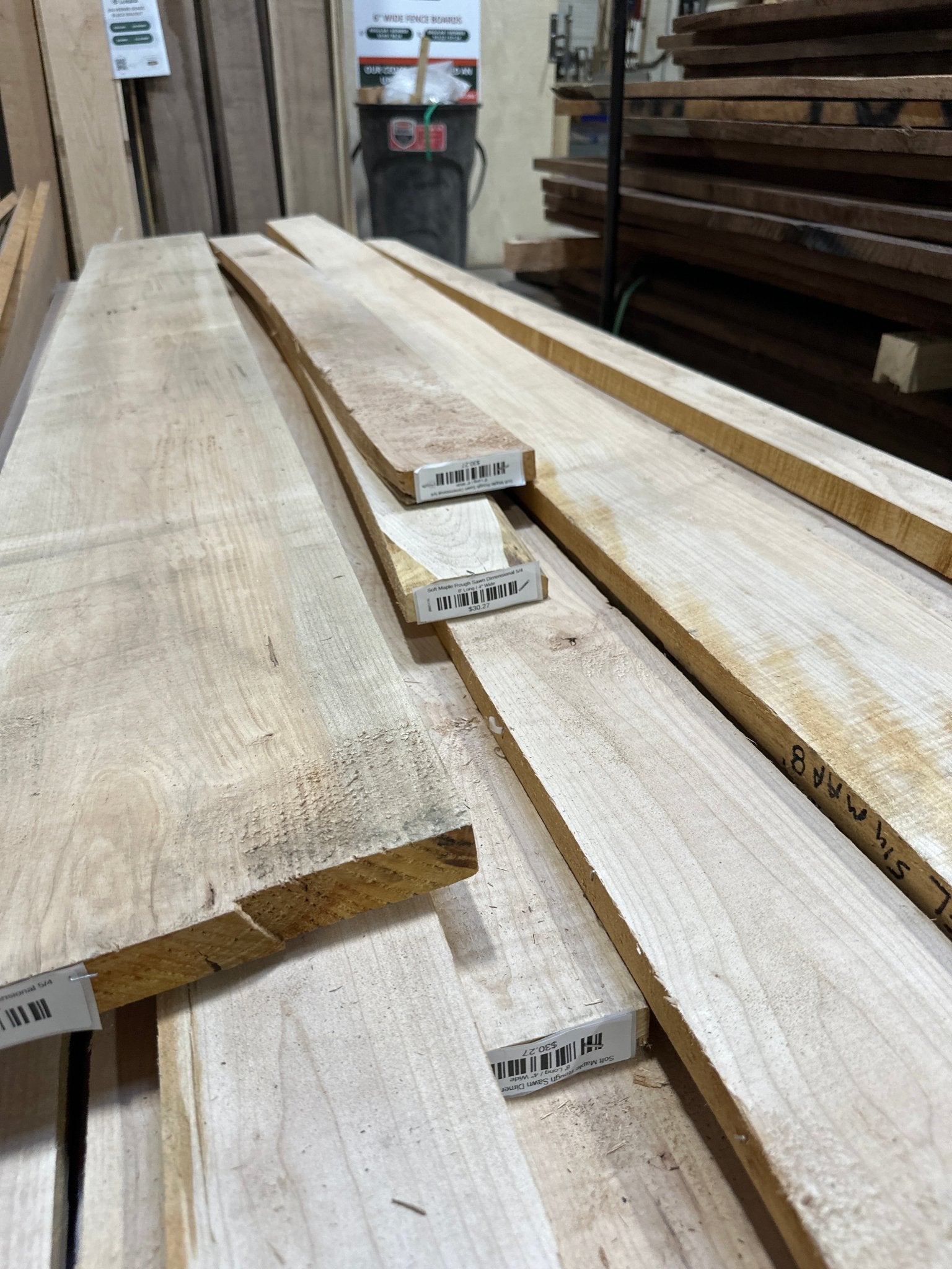 Soft Maple Rough Sawn Dimensional 5/4 - Kingma Lumber Edmonton