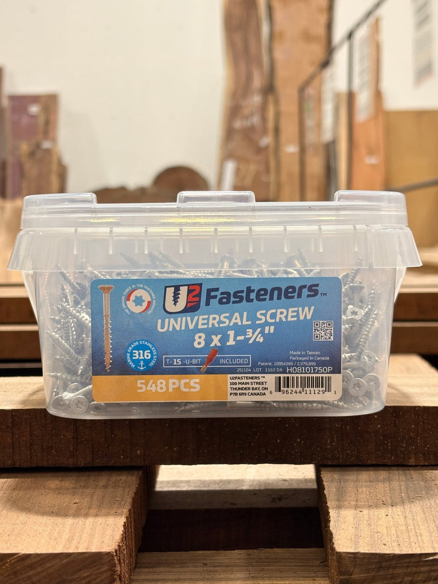 U2 8 x 1-3/4" Stainless Universal Screw, 548/pail - Kingma Lumber Edmonton