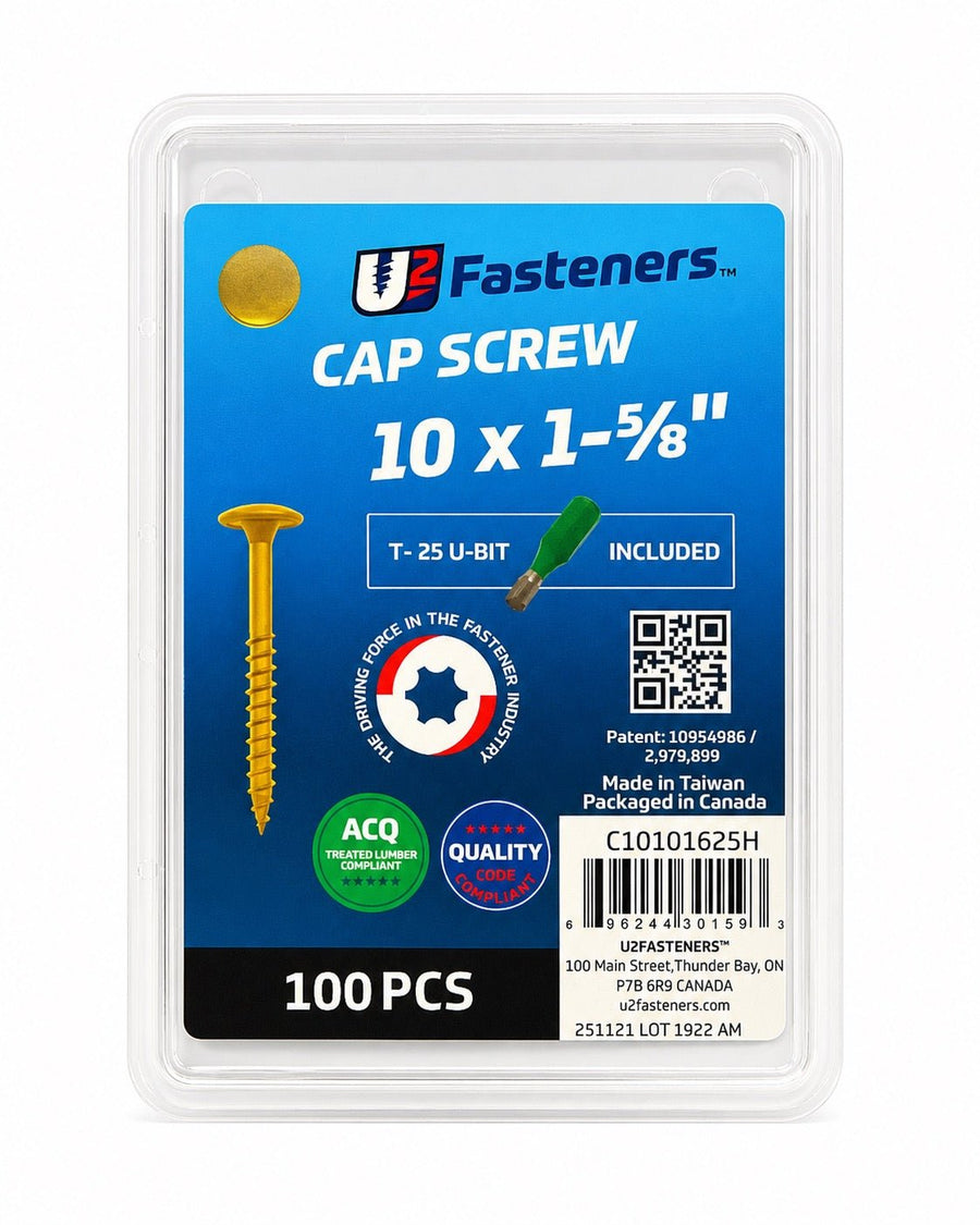 U2 Cap Screw 10 x 1 3/8" - Handy Pack (100 pcs) - Kingma Lumber Edmonton