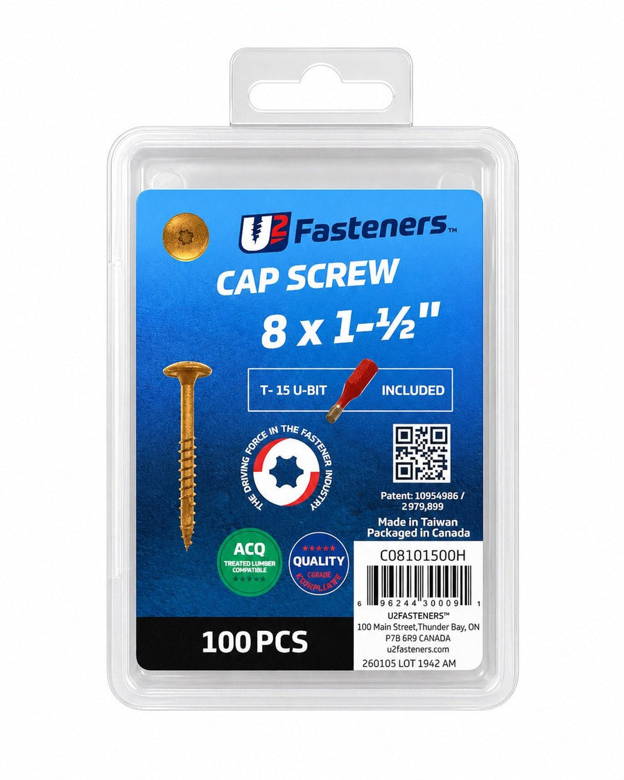 U2 Cap Screw 8 x 1 1/2" - Handy Pack (100 pcs) - Kingma Lumber Edmonton