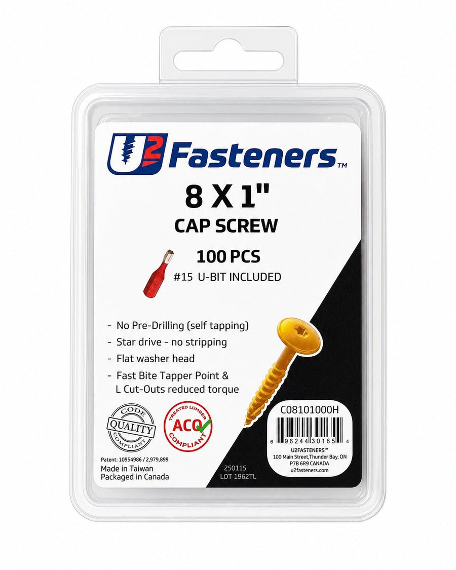 U2 Cap Screw 8 x 1" - Handy Pack (100 pcs) - Kingma Lumber Edmonton